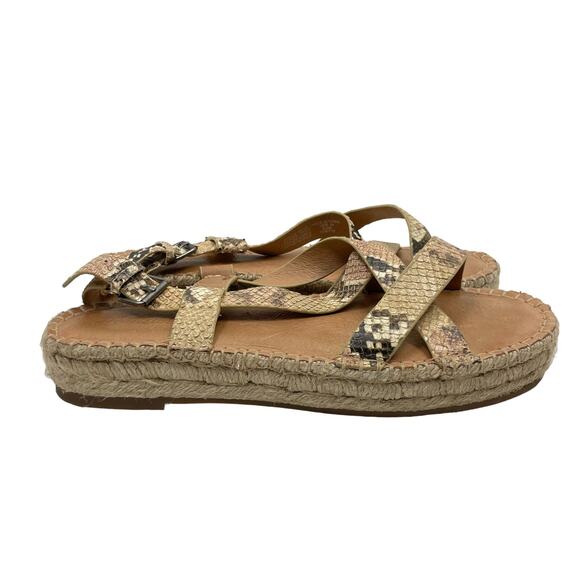 Madewell | Malia Espadrille Sandal in Snake Embossed Leather - Picture 5 of 10